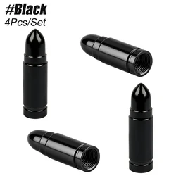 Durable Metal Leak - Proof Tire Valve Stem Caps - Set of 4, Corrosion Resistant (Black)