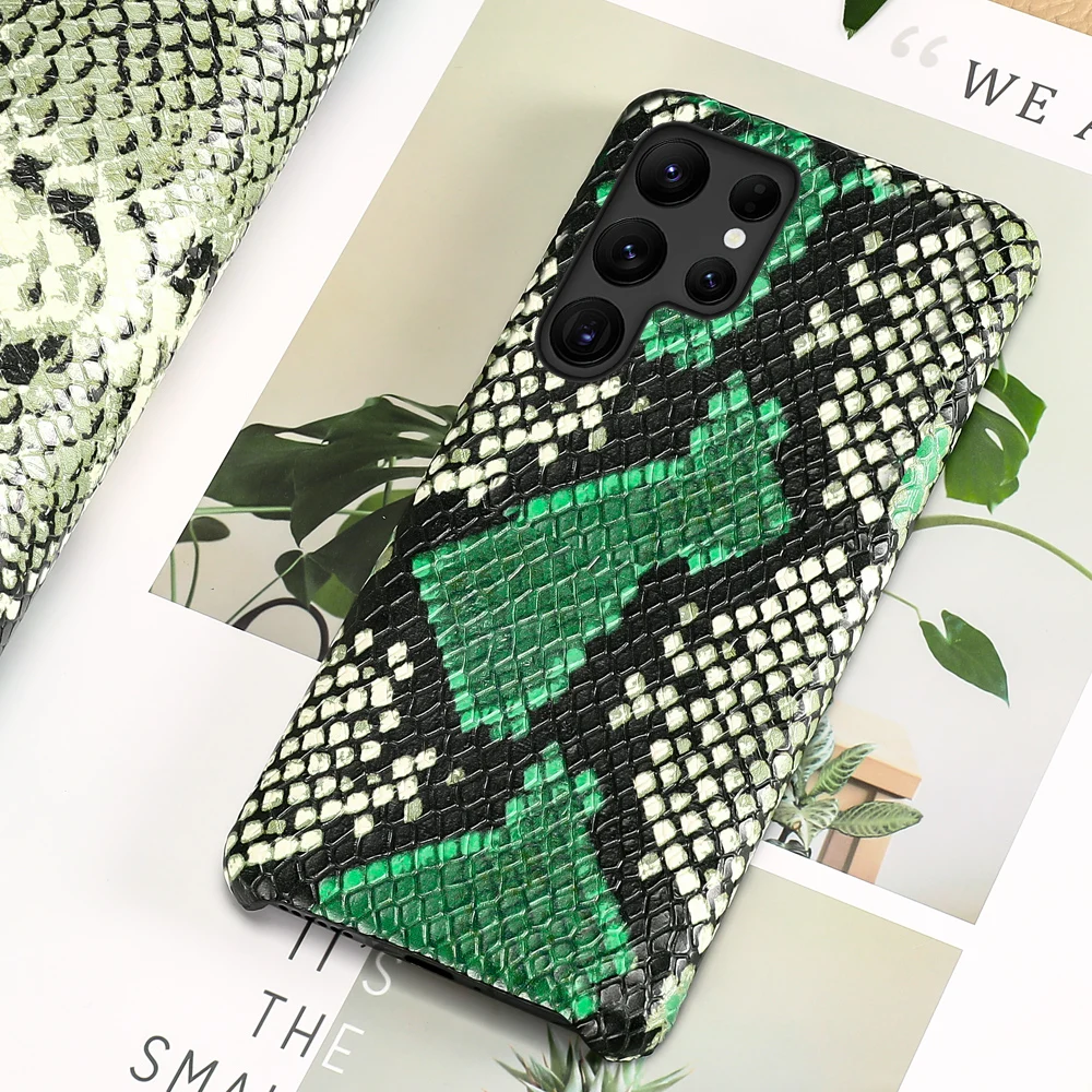 Luxury Genuine Cowhide Leather Cover Case for Samsung Galaxy S24 S22 S23 Ultra S21 FE S22 Plus Note 20 Ultra 10 A54 A55 A53 5G