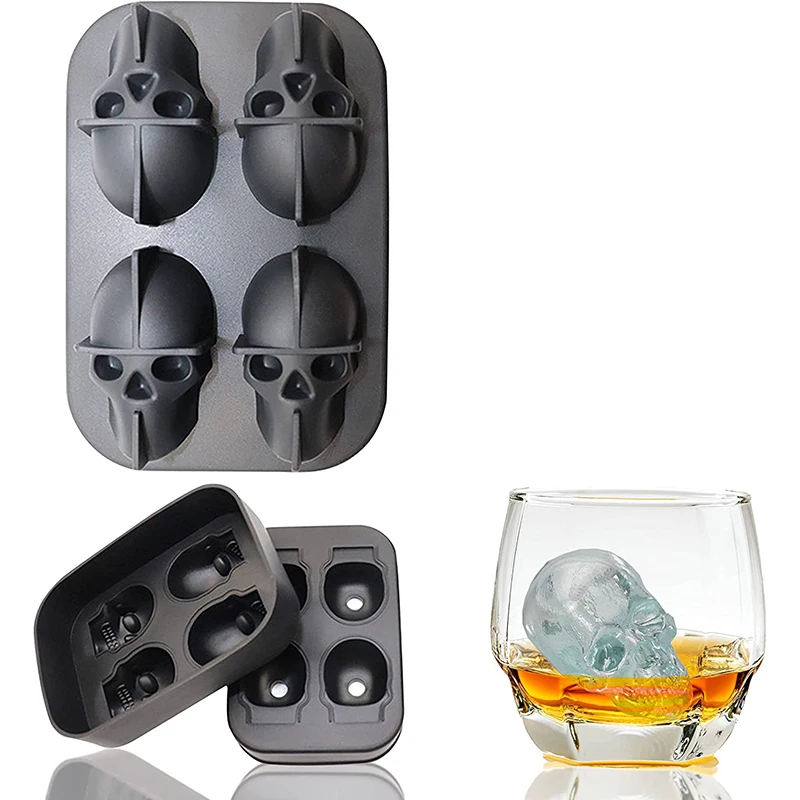 Silicone 3D Ball ,Skull, Diamond-Shaped Ice Mold ,Reusable Ice Cube Mold Ice Cube Trays,Easy Release,For Whiskey, Paty Supplies
