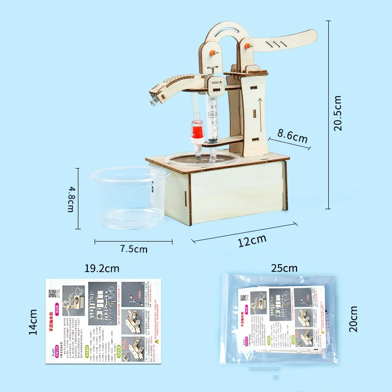 Wooden DIY Hand Pump Well STEM Educational Science Experiment Kit