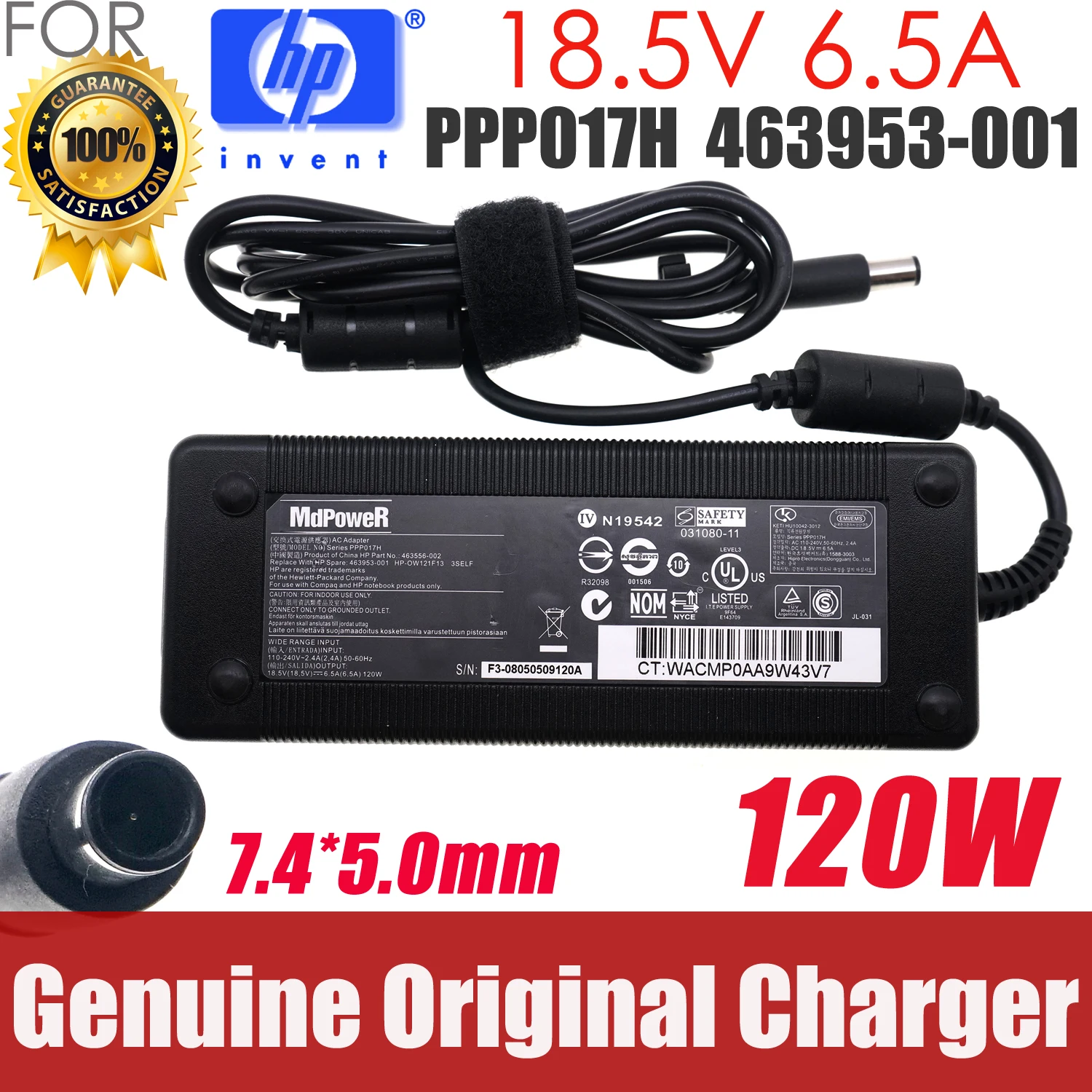 OEM HP Pavilion DV8-1000 135w 18.5v 6.5a Smart Power Supply Adapter
