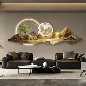 Alternative view of Design Luxury Wall Clocks Living Room Led Aesthetic Minimalist Wall Watch Silent Fashion Nordic Horloge Murale Home Decoration