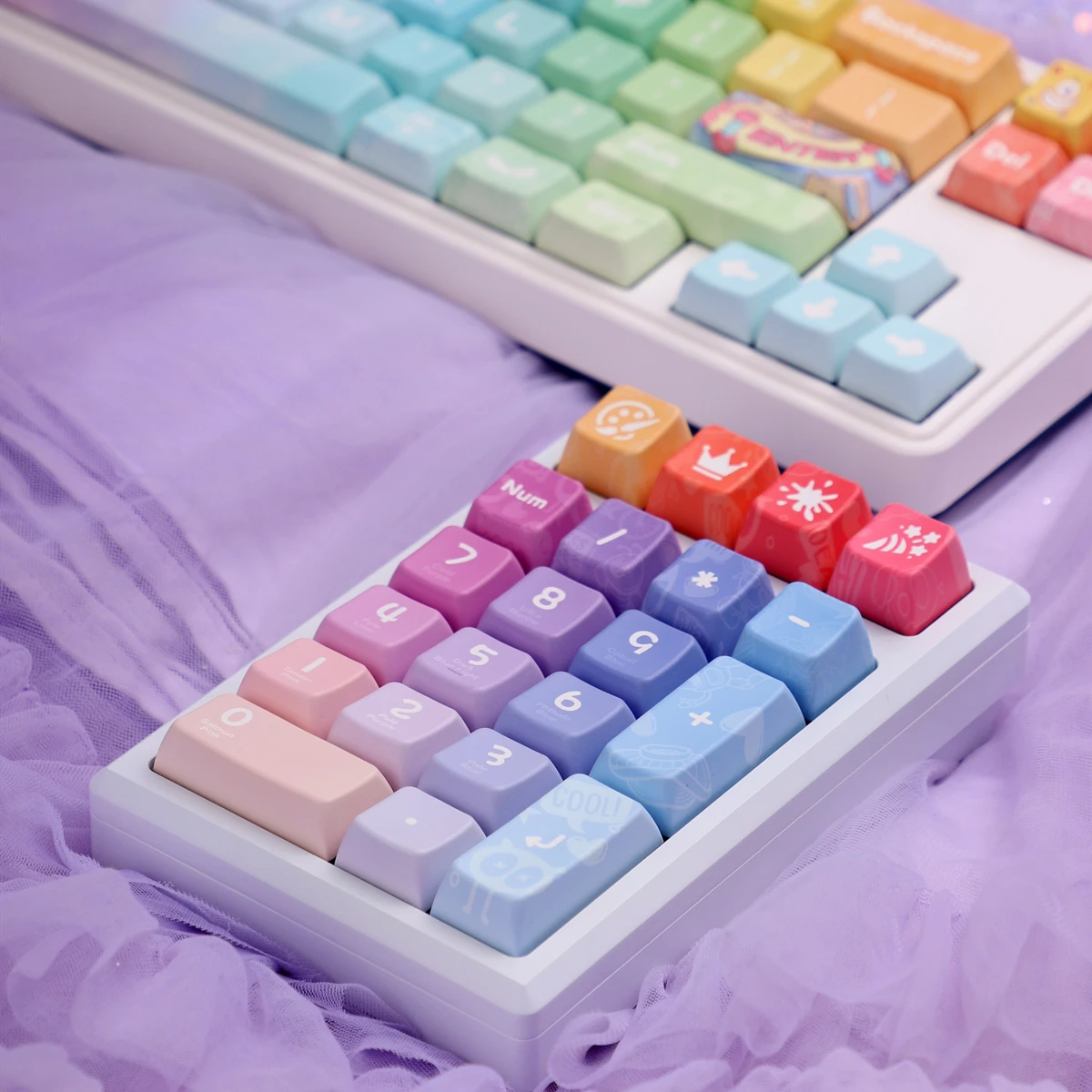 Infância Fantasias Keycaps Teclado Mecânico Pbt Sublimação Dye Mda Perfil Rainbow Keycap para mx Switch Conjunto - Imagem 2