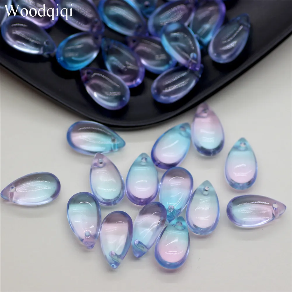 Colorful Waterdrop Glass Beads for Jewelry Making and Crafts - 50PCS Set