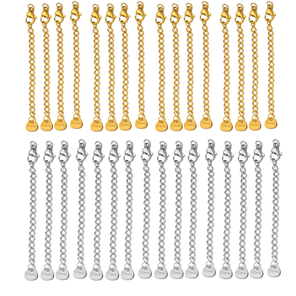 10 teile/los Edelstahl Verlängerung kette Hummer Verschlüsse Stecker DIY Armband Halsketten Schmuck Herstellung Zubehör liefert