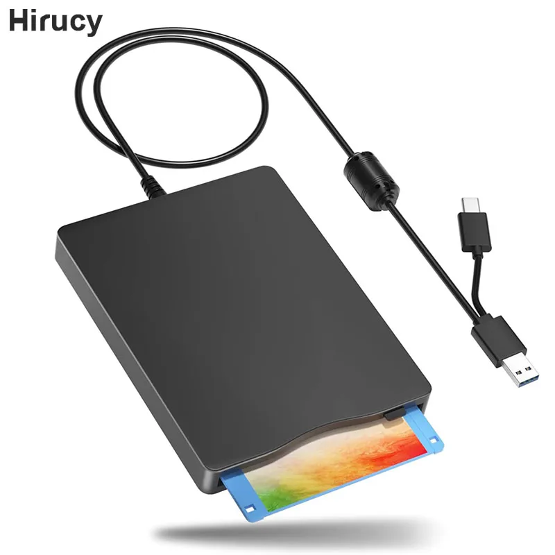 Floppy Disk Reader External Floppy Drive USB Type-C 3.5 inch Disk Drive for Laptop PC Compatible with Windows Mac OS