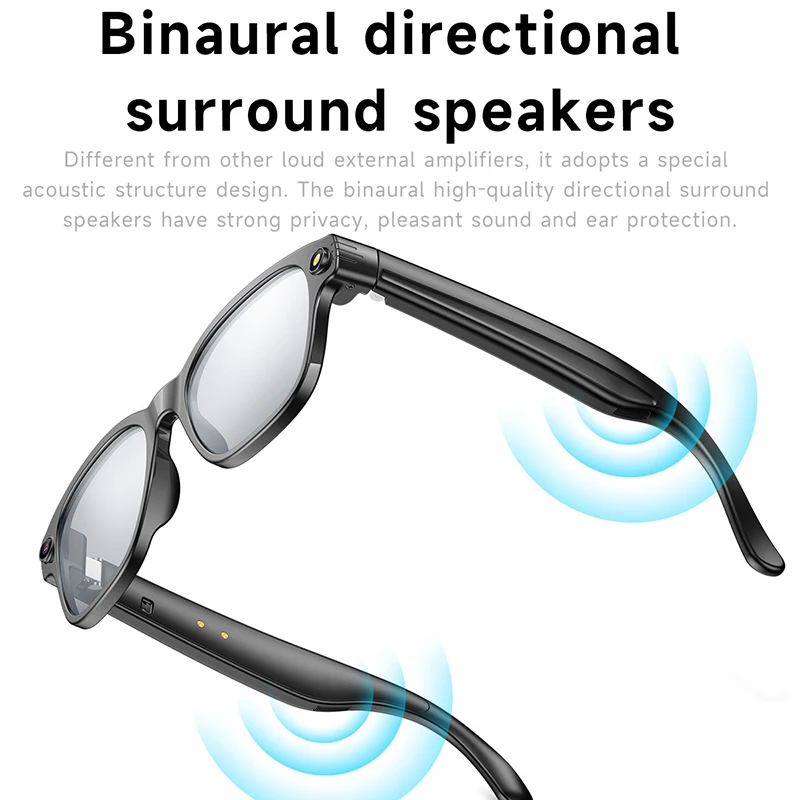 Bluetooth Smart Glasses 8MP Camera Glasses Anti-shake 1200P HD Video Record Music Play Voice Call Glasses Translation AI Glasses