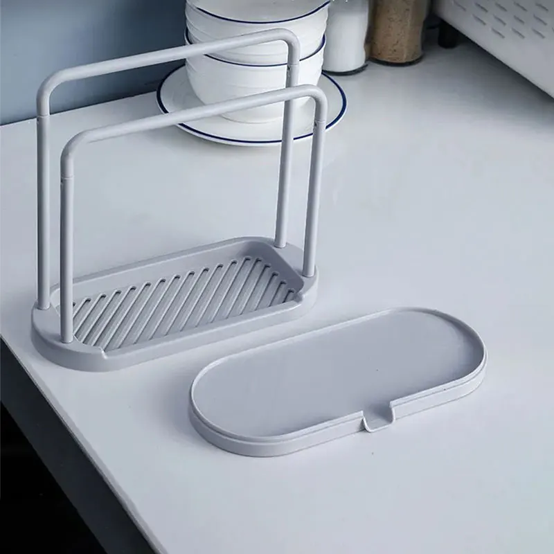 

1PC Kitchen Drainer Rack Cleaning Rag Rack Multifunctional Organizer Towel Plastic Shelf