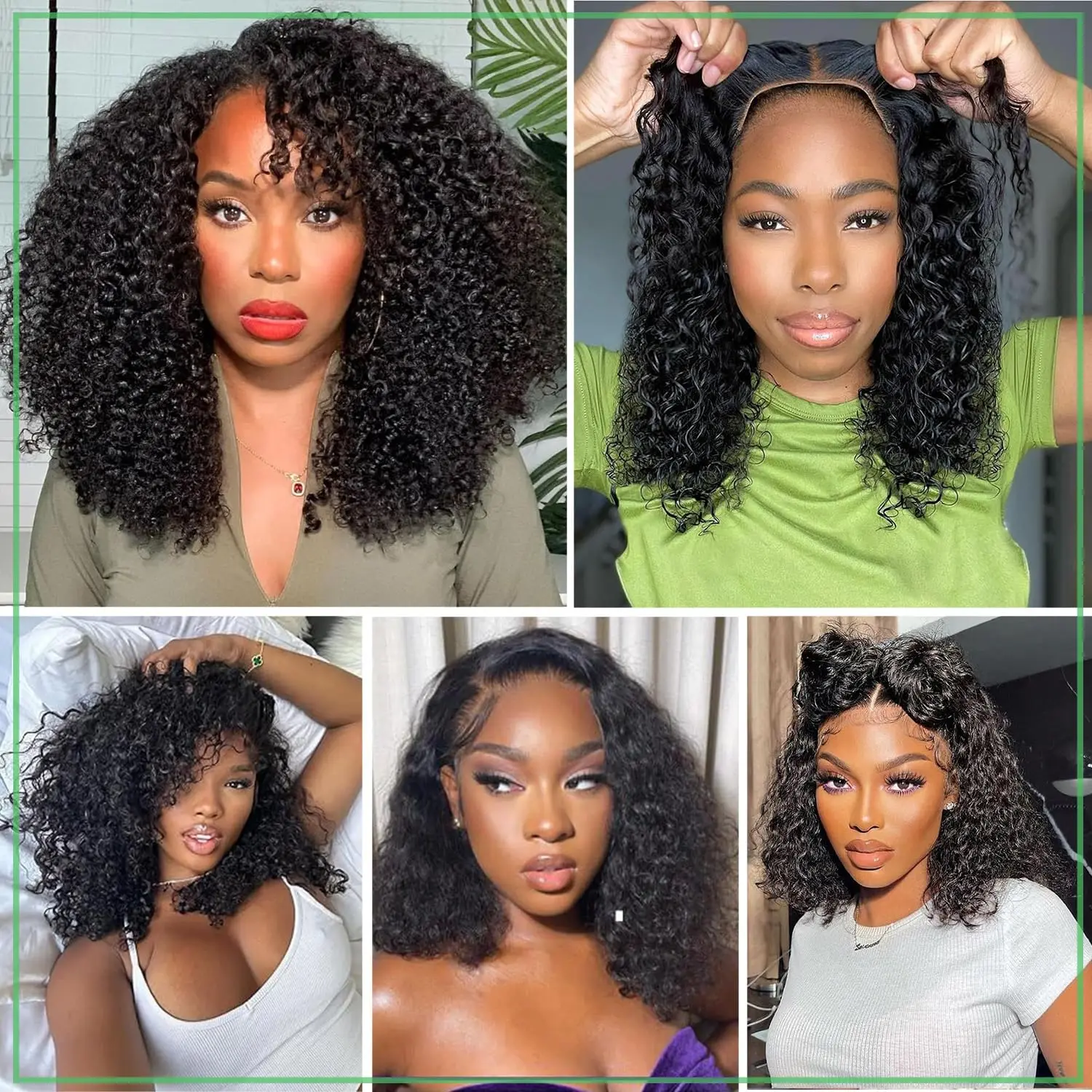 20 Inch 200% Density 13x4 Jerry Curly Human Hair Wigs Pre Plucked Jerry Curly Wigs Human Hair for Women Natural Black