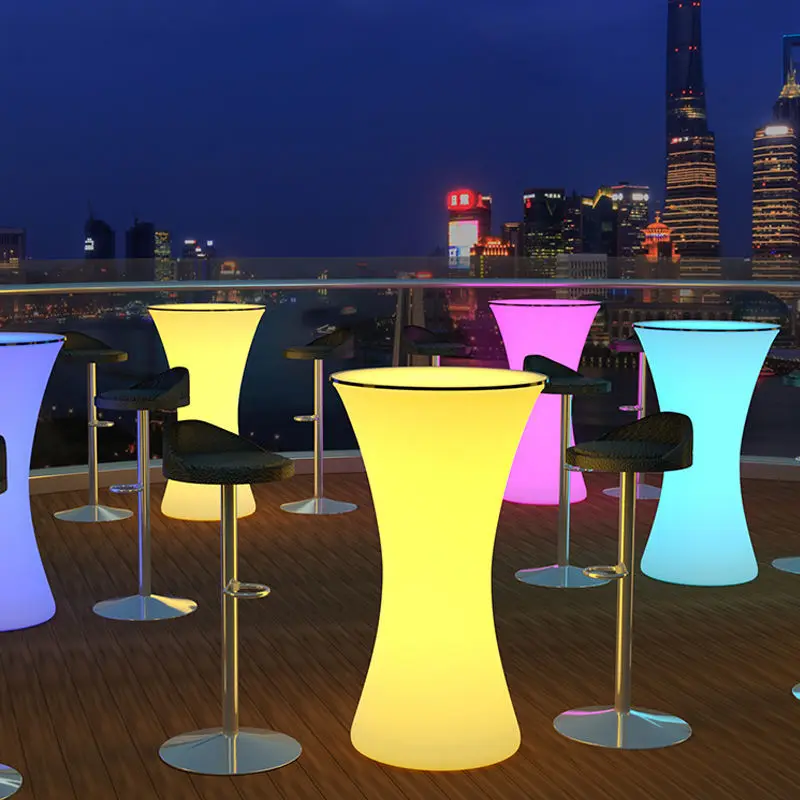 Outdoor LED Glowing Bar Table, Cocktail Party Event Furniture