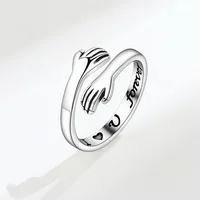 Bague romantique en forme de cœur pour femmes et hommes, je t'aime pour toujours, bague réglable pour Couple, fête de mariage, rencontres, bijoux cadeaux 5