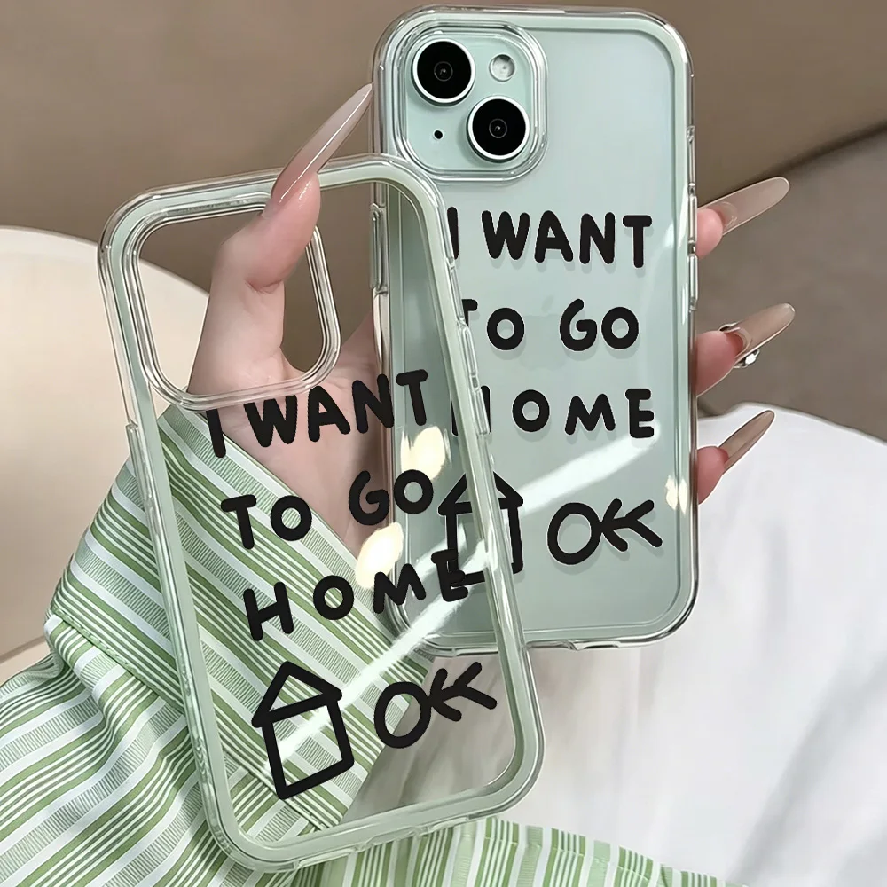 I Want To Go Home Funny Clear Silicone Phone Case - Soft Shockproof Cover