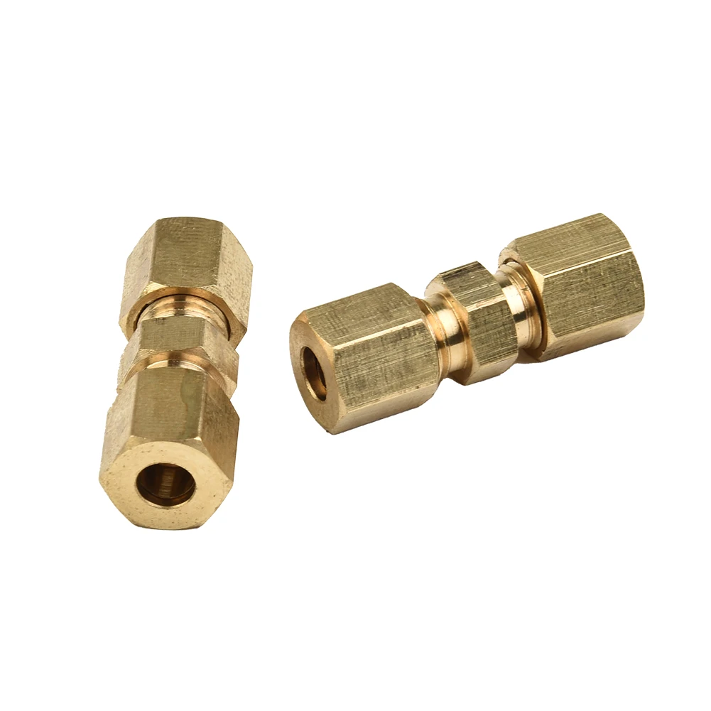brake line connector 10Pcs brake lines pipe brass connector for brake line without flaring 4.75mm 3/16" fittings straight reducer compression kits