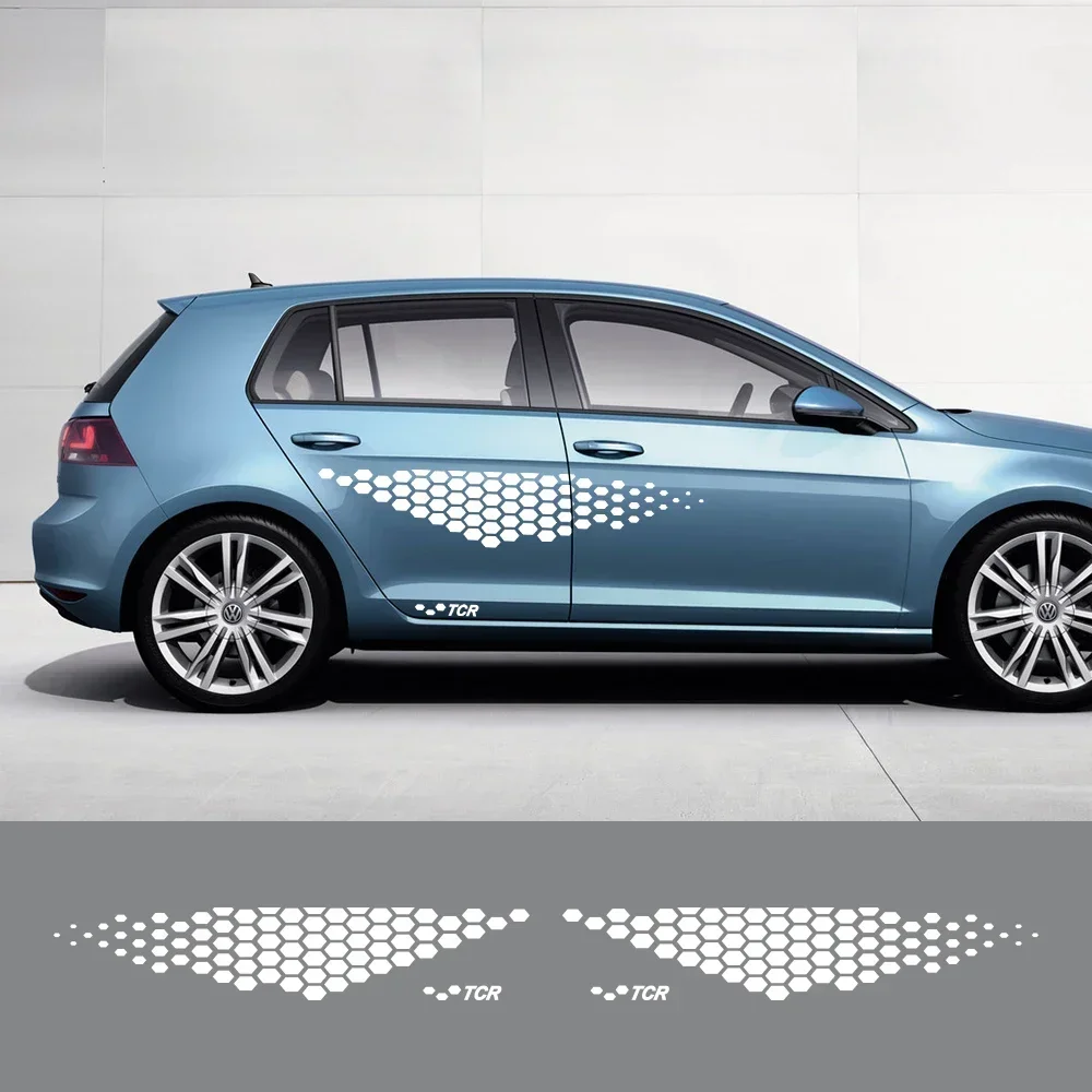 폭스 바겐 폭스 바겐 골프 용 자동차 도어 사이드 스티커 4 5 6 7 TSI TCR GTD GTI MK4 MK5 MK3 MK2 MK7 폴로 자동차 액세서리 비닐 데칼