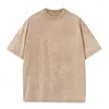 Summer 230g Retro Heavyweight Pure Cotton Round Neck T-shirt Custom Washed Loose Short Sleeved Oversize Men Top 4