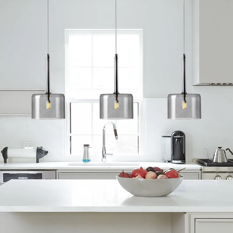 Nordic Colorful Glass Chandelier Lights Living Room Dining Table Kitchen Bedroom Fixtures Warm White LED Suspension Hanging Lamp