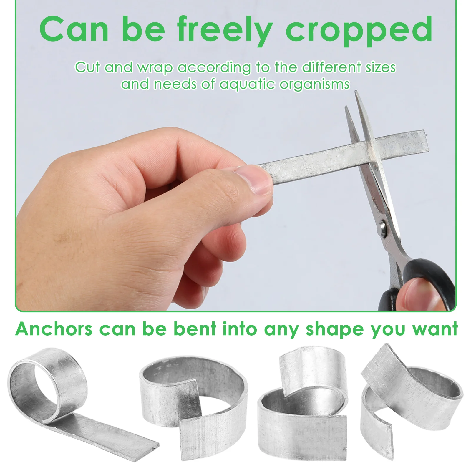 50Pcs Aquarium Plant Weights Folding Cuttable Metal Water Plant Weights Anchors Supplies Parts For Fishing Aquarium Holder