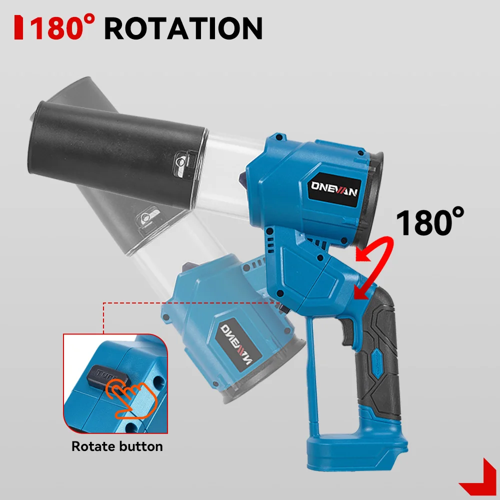 ONEVANE 35000RPM Bürstenloser Elektrischer Luftbläser 2-in-1 Turbo-Gebläse Lüfter Schnee- und Staubblasgerät für Makita 18V Akku – Detail 7