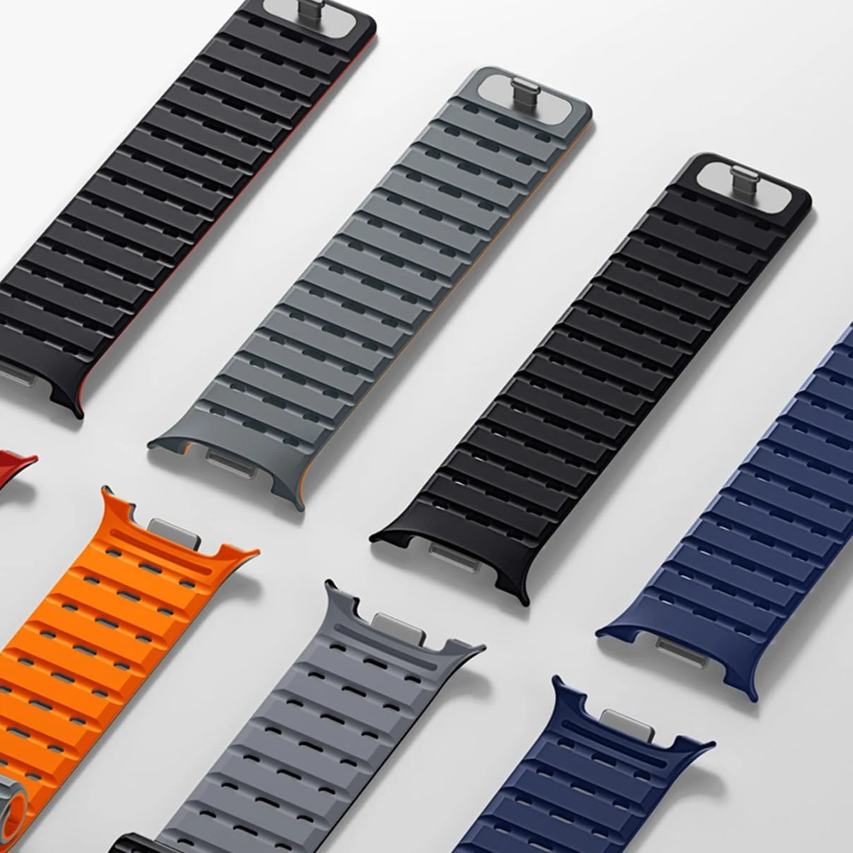 Magnetic Silicone Sport Loop Strap with Curved End and No Gaps