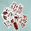 30pcs Waterproof Halloween Tattoo Stickers Bleeding Wound Scar Temporary Tattoos for Women Men Fake Tattoo For Halloween Party 5