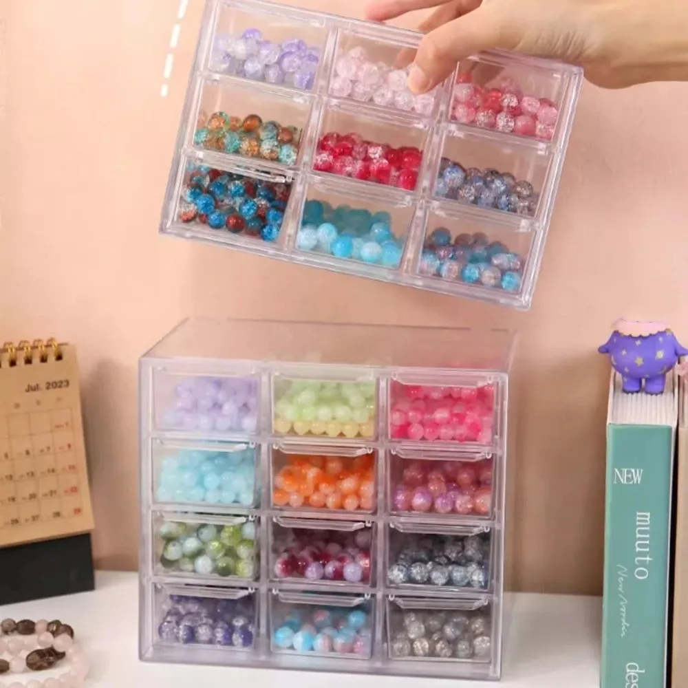 Acrylic Large Capacity Drawer Transparent Divided Beaded Storage Box DIY Handmade Jewelry Display Box