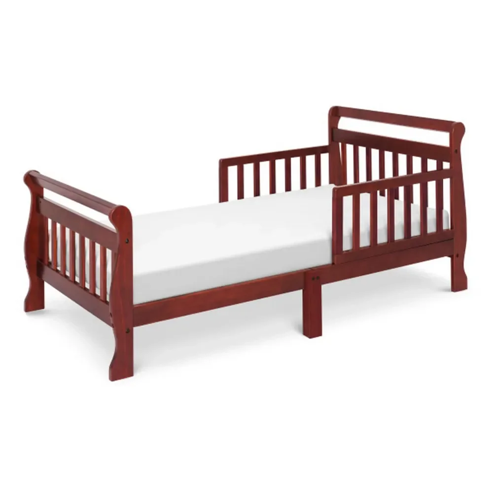 

Baby Sleigh Toddler Bed, Multiple Finishes with Bed Rails,wooden bed,bedroom furniture