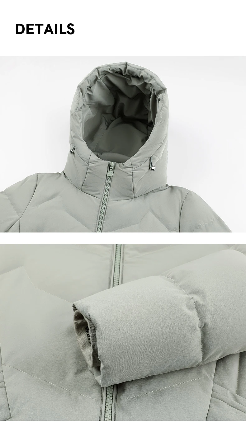 Chericom Down Jacket Women Winter Hooded Mid Long Duck Down Thick Warm Padded Coat Loose Versatile Commute Puffer Jackets 289193