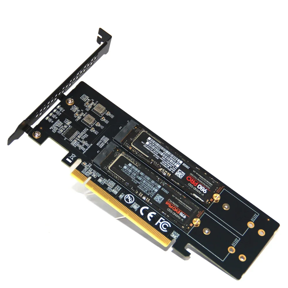PCle4.0 X16 to 4xNVME M.2 Expansion Card M.2 SSD GEN4 PCIe4.0 PC Motherboard X1 X4 X8 X16 Expansion Card For 2230 2242 2260 2280