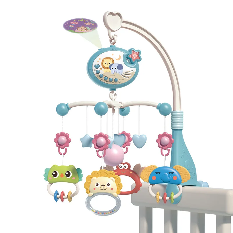 Plastic Baby Bed Bell Toy with Music and Projection for Newborns