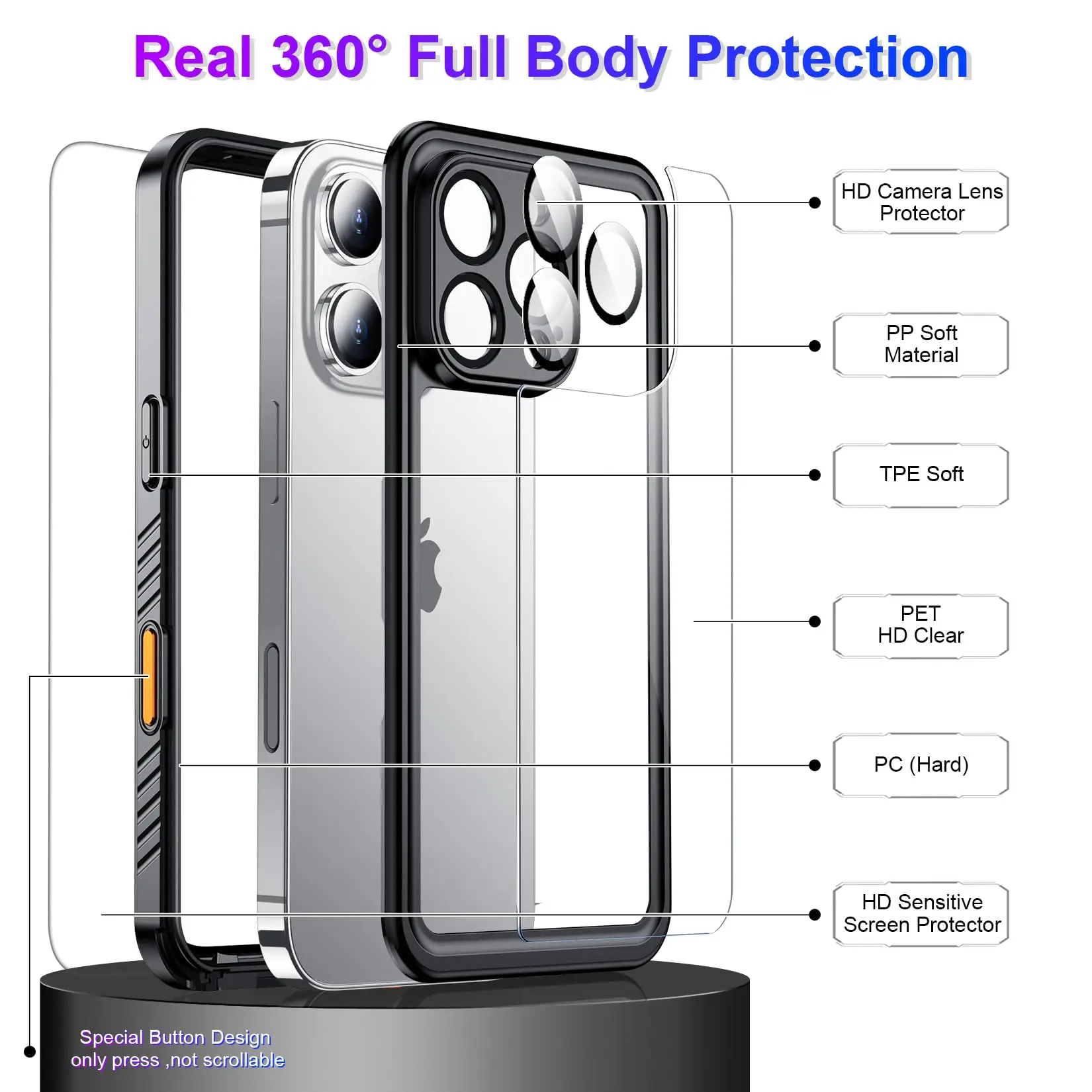 Ultimate IP68 Waterproof Shockproof Phone Case - Solid Color Protective Cover