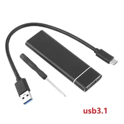 Aluminum Alloy USB - C M.2 Hard Drive Enclosure with SATA & NVME Support - M.2 NVMe (Black)