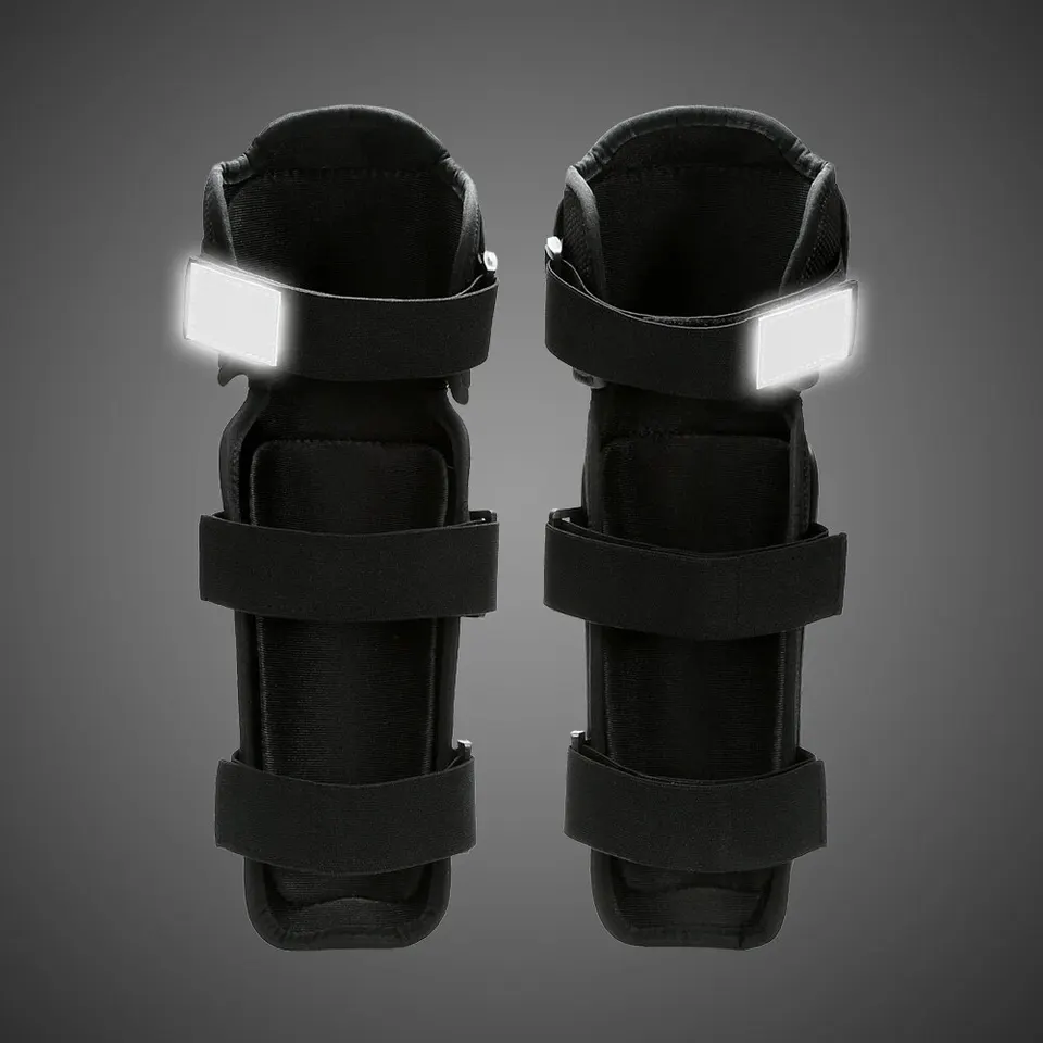 WOSAWE Protections Genoux Motocross VTT – Paire De Knee Pads Ajustables Noirs, Taille Unique