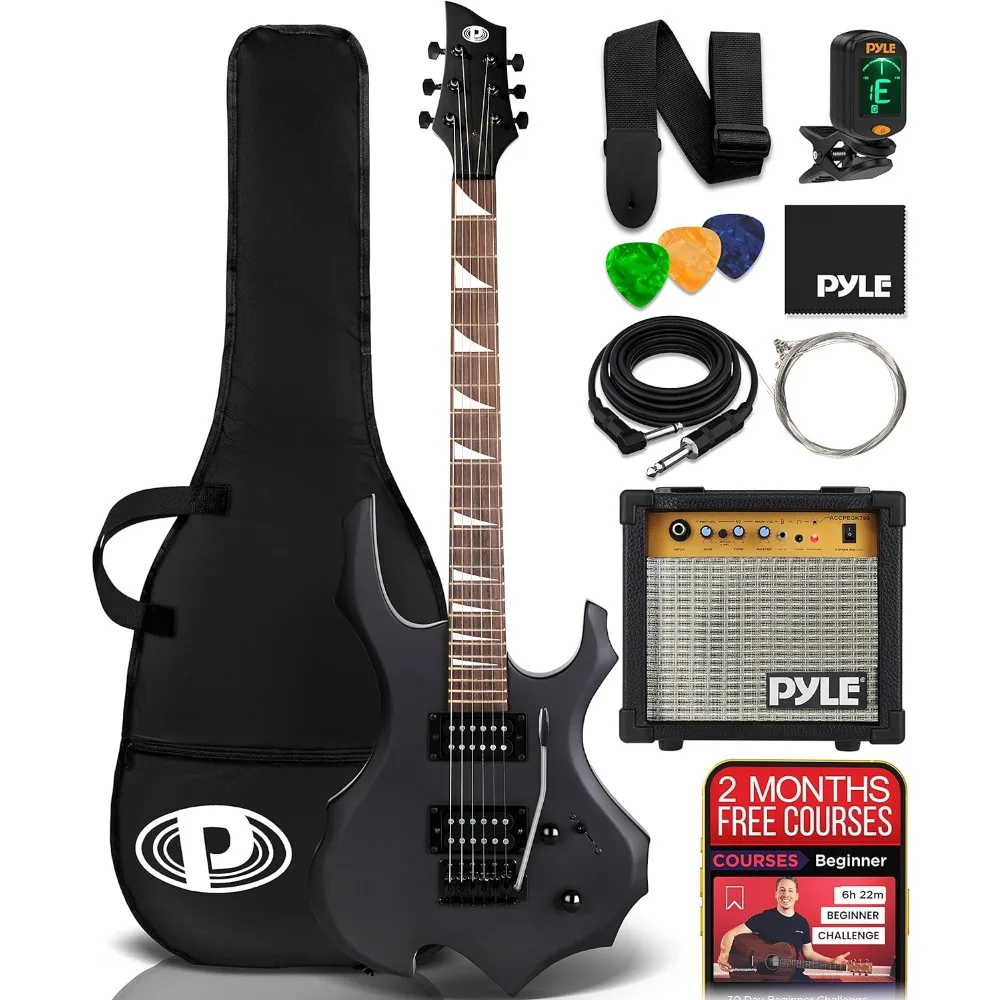 

Professional Electric Guitar Cranksets Heavy Metal Electric Guitar Axe W/ Amplifier Kit Black Precision Bass Guitares Ukulele