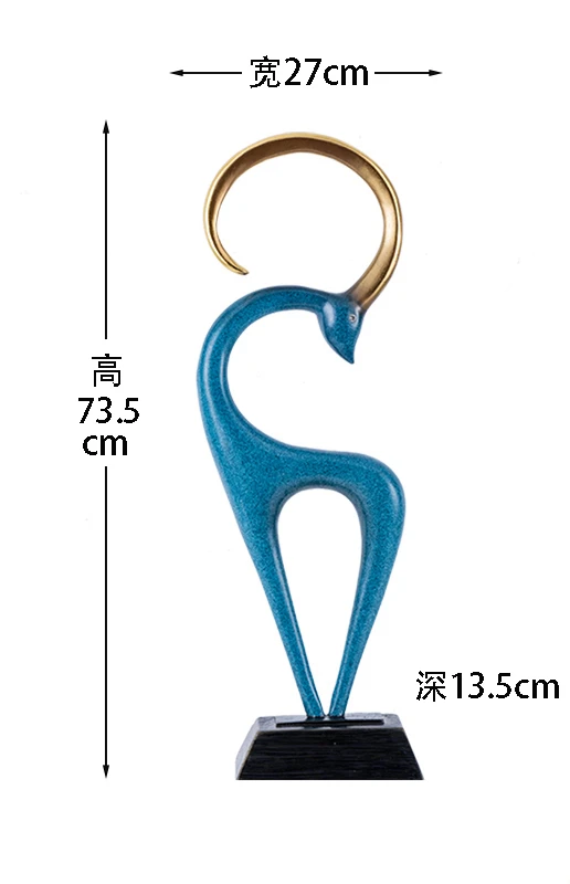 

Скульптура с оленем, вертикальные украшения, крупные Роскошные художественные украшения от пола до пола