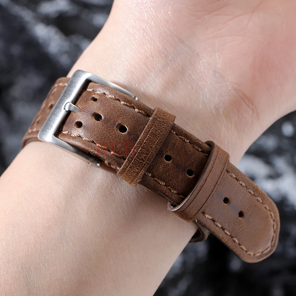 Vintage Calfskin Leather Watchband - Breathable Strap