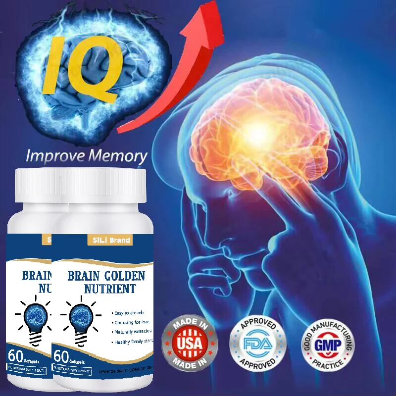 

Brain Booster Supplements for Energy Memory Focus & Clarity Concentration Enhance, Nootropic Capsules 60 VegCaps Brain Health