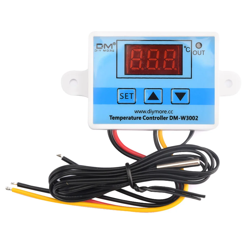 W3002 Temperature Controller 10A 12V 24V 110V 220V Digital LED Thermostat Control Switch Thermoregulator Sensor Meter With Probe w1209 led digital thermostat temperature controller thermometer switch module waterproof ntc sensor dc 12v ac 110 220v 50 110°c