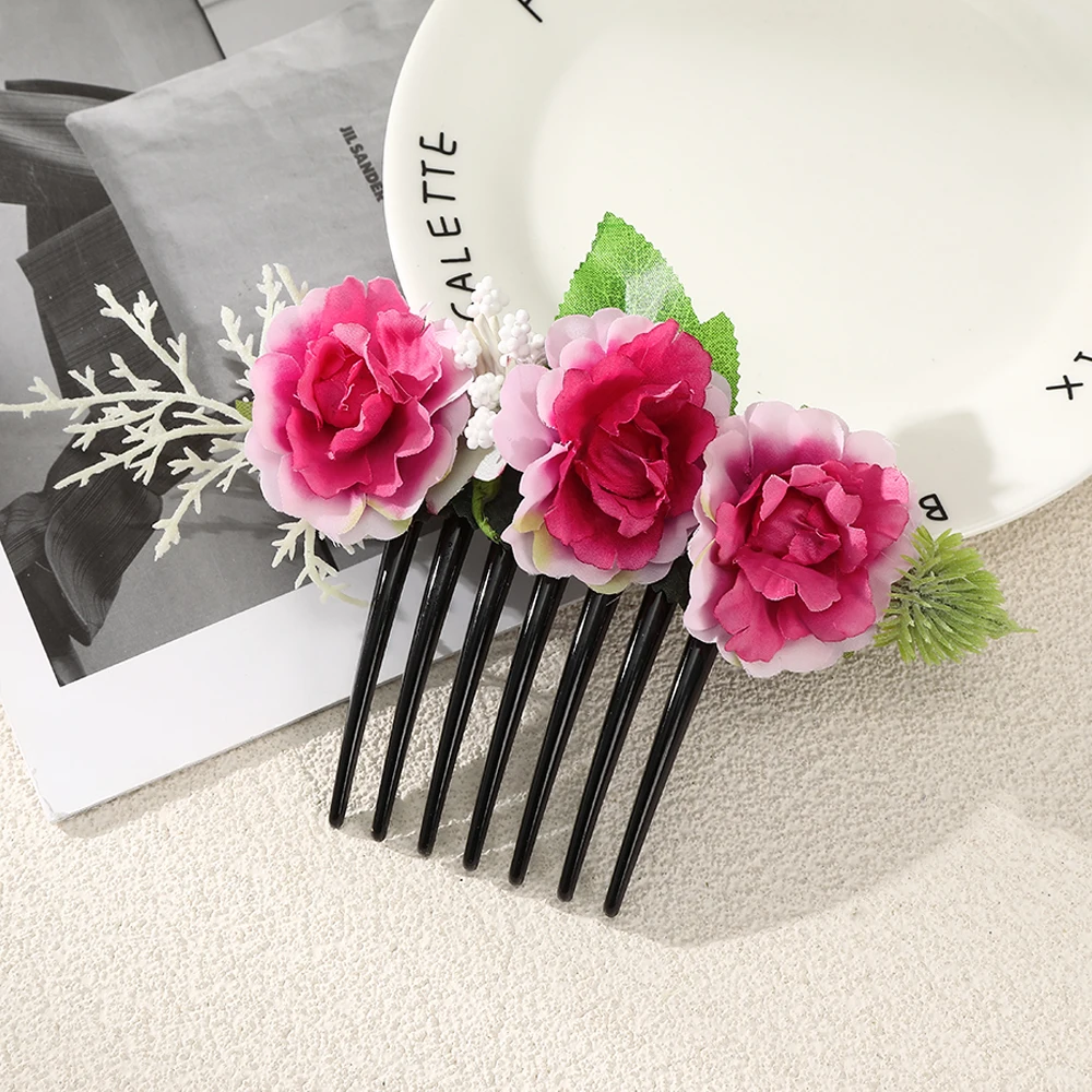 pearl hair clip Haimeikang Fashion Wedding Hair Combs Accessories For Bridal Flower Headpiece Women Bride Hair Jewelry Girls New Headwear hair clips for women Hair Accessories
