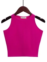  Fashion 2023 New Women Sexy Cotton Crop Top Crop Bustier Multicolor Sleeveless Cropped Blusas Vest Tank Top Camisole 14 Colors 