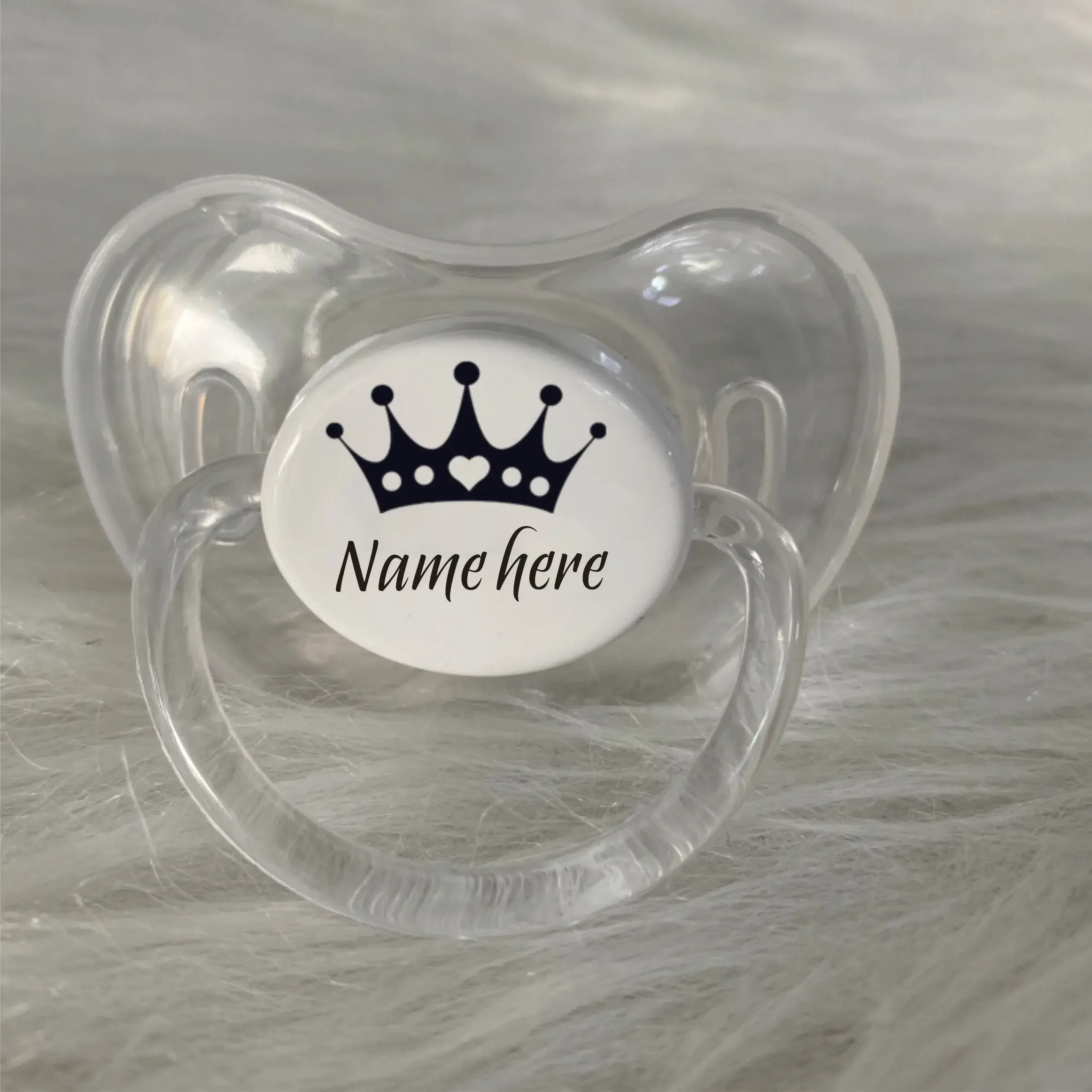 Silicone Pacifier MIYOCAR personalized any name princess transparent Orthodontic pacifier dummy BPA free unique gift for new born baby shower