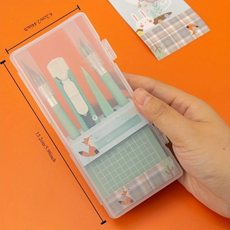 5개/세트 전문 스크랩북 도구 세트 - 조각칼, 미끄럼 방지 매트, 정밀 핀셋 및 디테일한 종이 공예용 펜