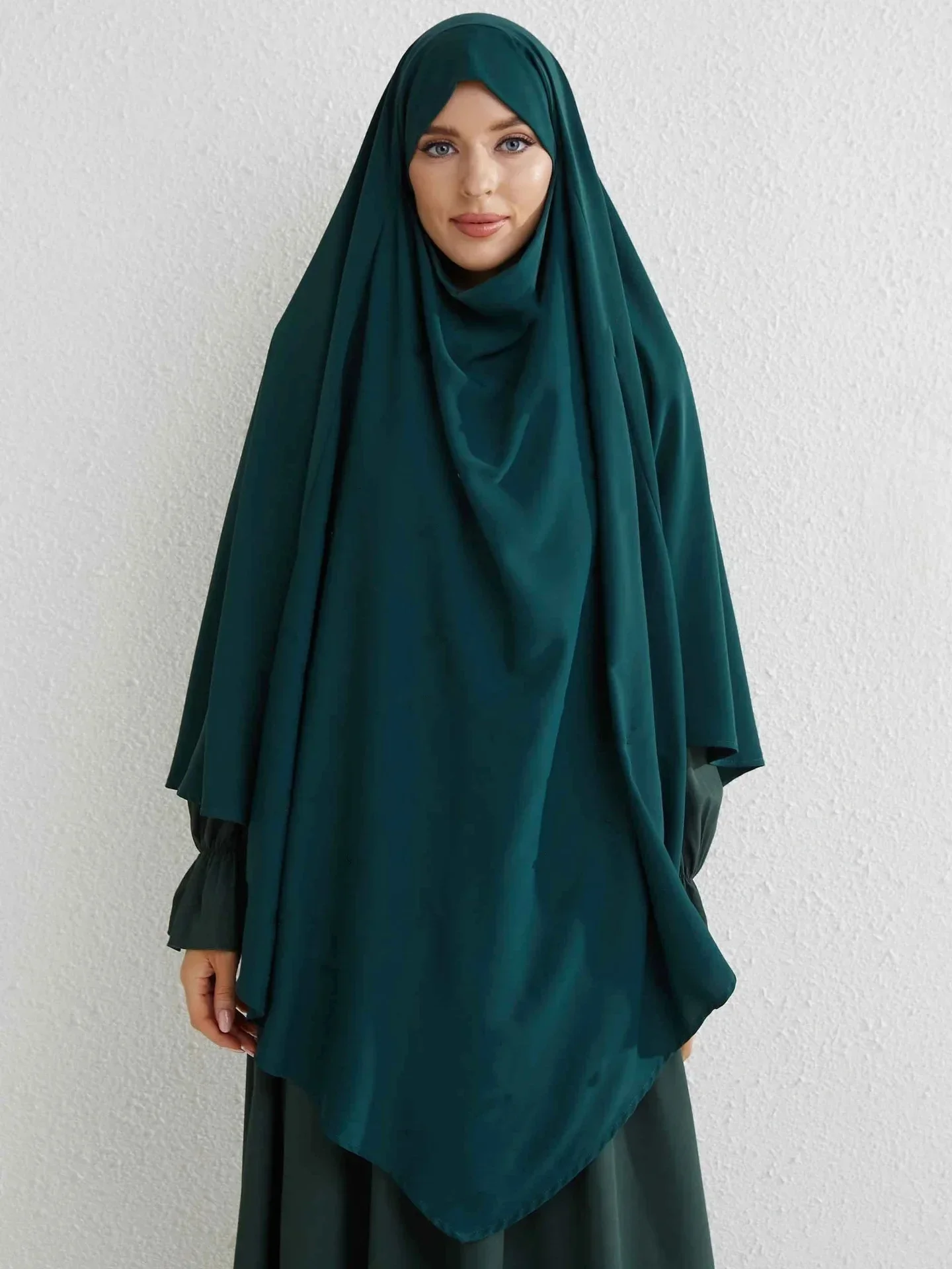 Layered Long Khimar for Muslim Women Prayer Clothes Ramadan Eid Jilbab Headscarf Shawl Turkish Hijab Veil Djellaba Niqab Hijabs