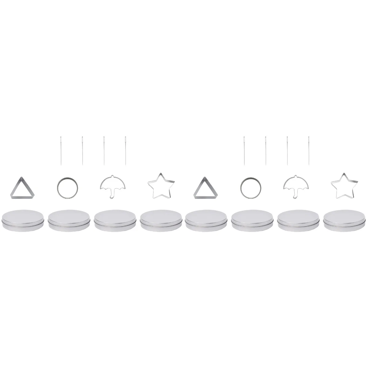 

Korean Sugar Candy Making Tool 2 Sets Squid Traditional Game Sugar Kit Dalgona Cookie Cutters Star Umbrella Baking Molds