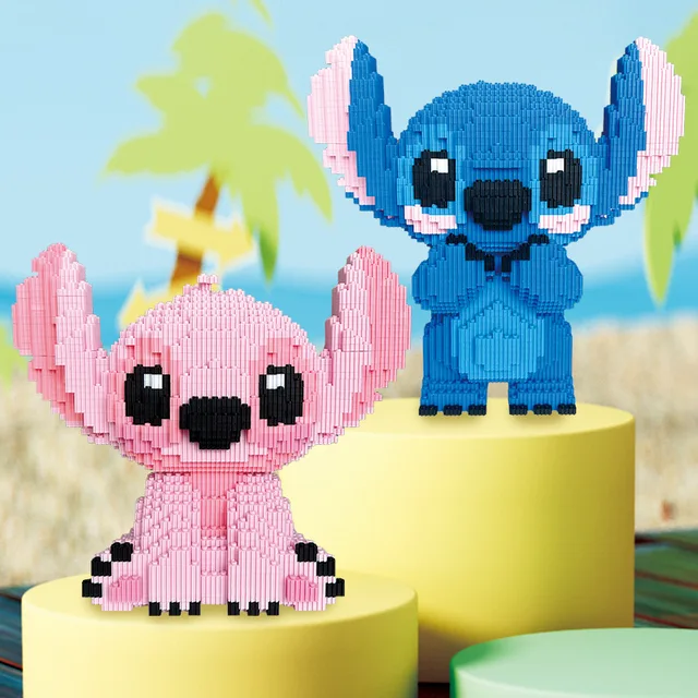 Cute Stitch Building Block Toys Small Particle Bricks DIY 3D Model Assembly Children's Building Block  Toys Birthday Gift 1