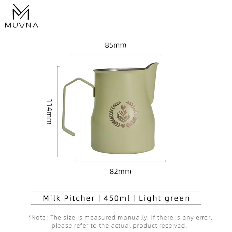 Premium Stainless Steel Milk Frothing Pitcher with Sharp Spout - 350/450ml, Black/Silver Finish