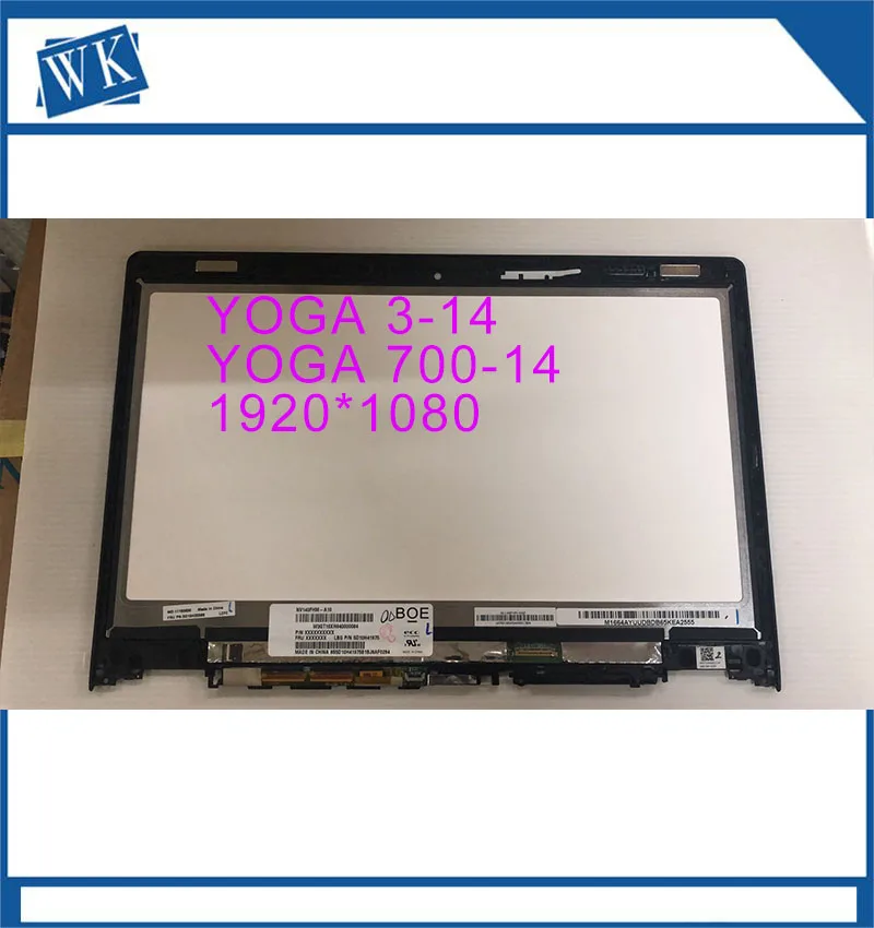 

ЖК-дисплей с сенсорным экраном в сборе и рамкой для Lenovo Yoga 3-14 Yoga700-14 80JH Series 80JH0025US 80JH0029US 80JH000SUS