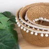 Handmade Seagrass Storage Basket Foldable Laundry Straw Wicker Rattan Seagrass Belly Garden Flower Pot home decor Planter Basket 5