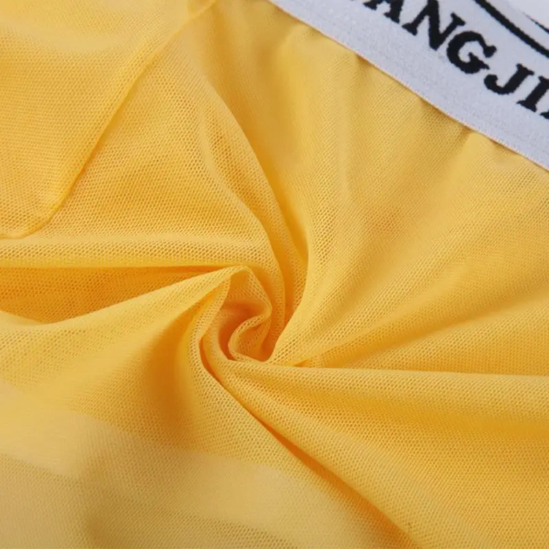 Men's Underwear Separation Pocket Transparent Mesh Thin Low Waist Sexy Boxers Panties Open Crotch Underpants Breathable Shorts