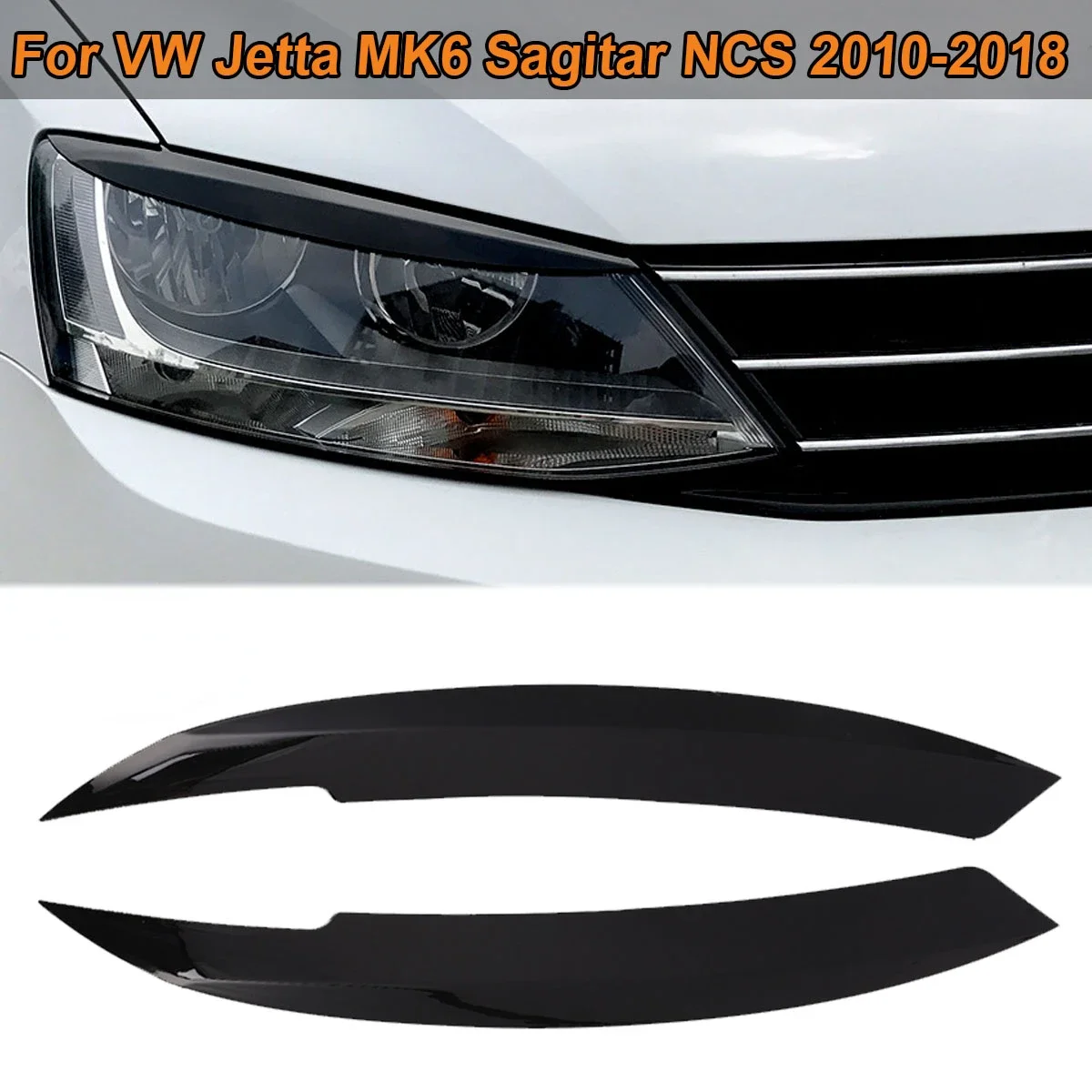 

Для Фольксваген VW Jetta MK6 Sagitar NCS 2010 2011-2018 веки ABS Накладка для передней фары бровей глаз крышка отделка Наклейка Автомобильные аксессуары