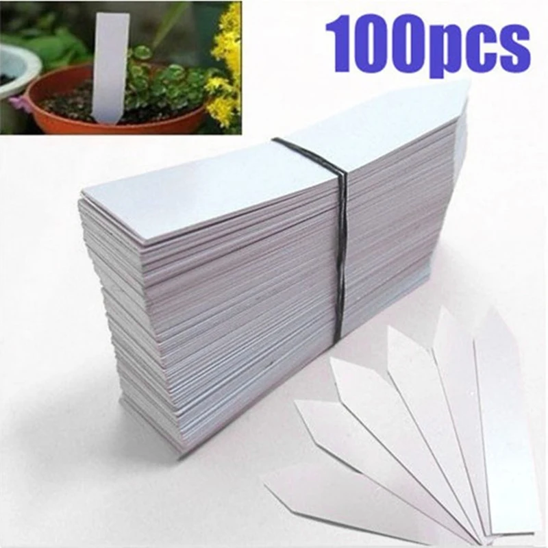 

100Pcs Garden Plant Labels Flower Pots Plastic Plant Tags Nursery Markers Seedling Labels Tray Mark Diy Tools Plant Accessories